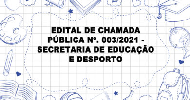 EDITAL DE CHAMADA PÚBLICA Nº. 3/2021 - SECRETARIA DE EDUCAÇÃORIA DE EDUCAÇÃO